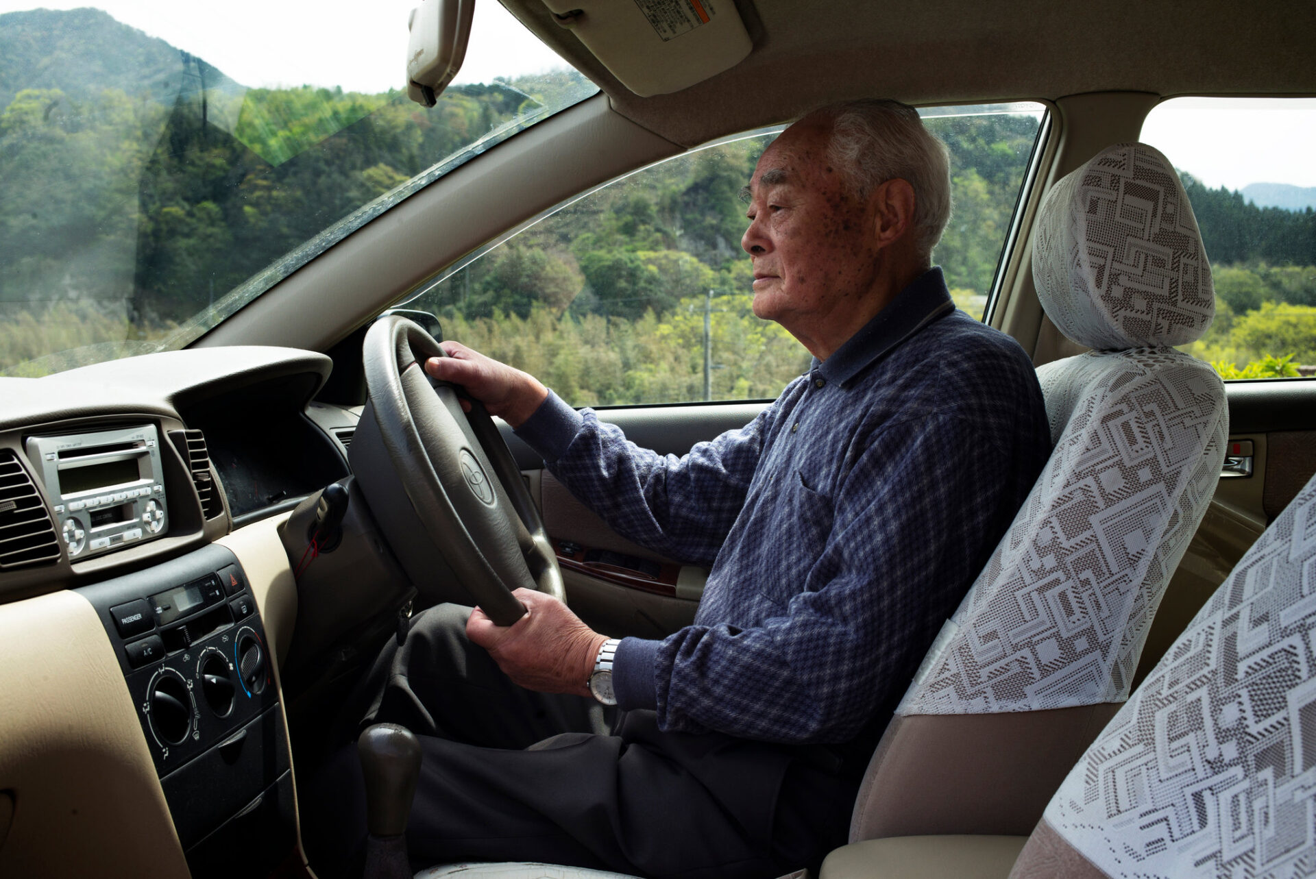 Japanese man driving