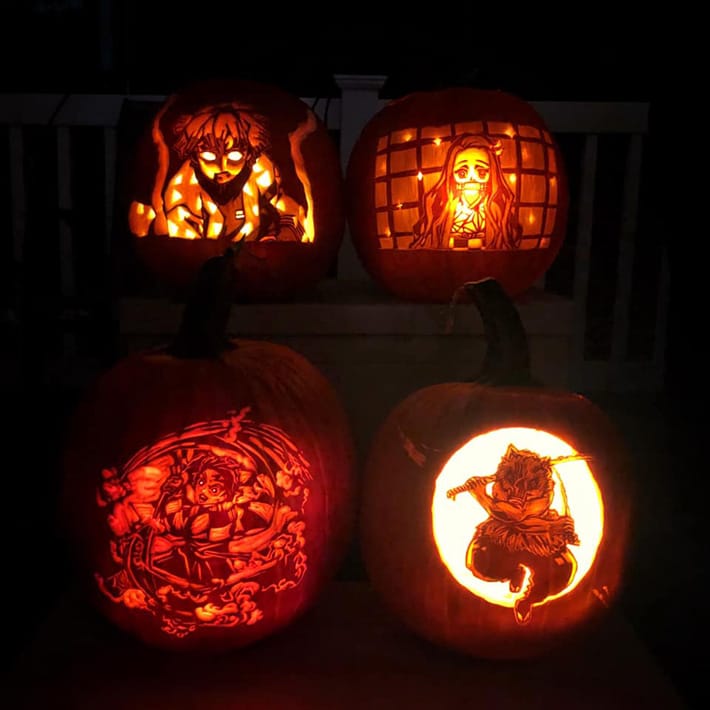 Demon slayer pumpkin Carving