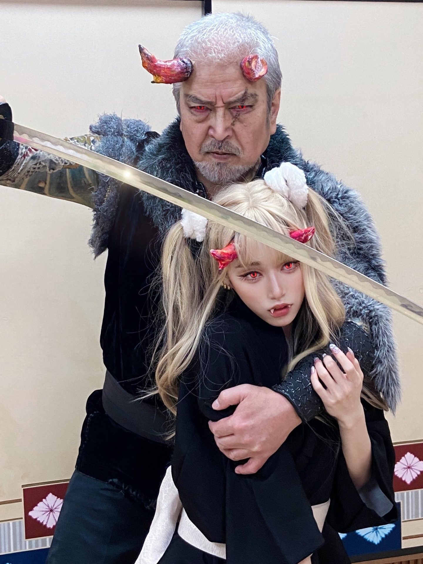 Japanese father and daughter cosplay